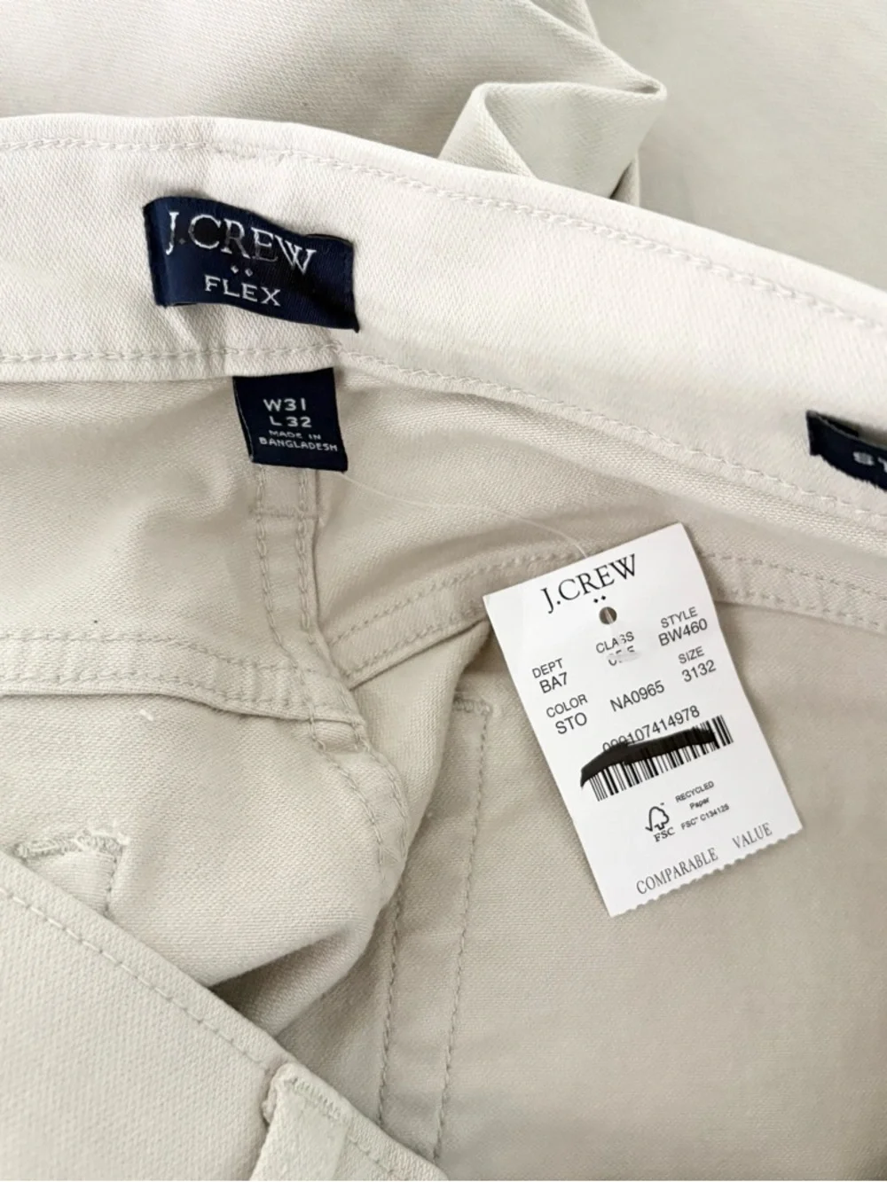 NWT J. Crew Straight-fit Garment-dyed Five-pocket Jean Stone